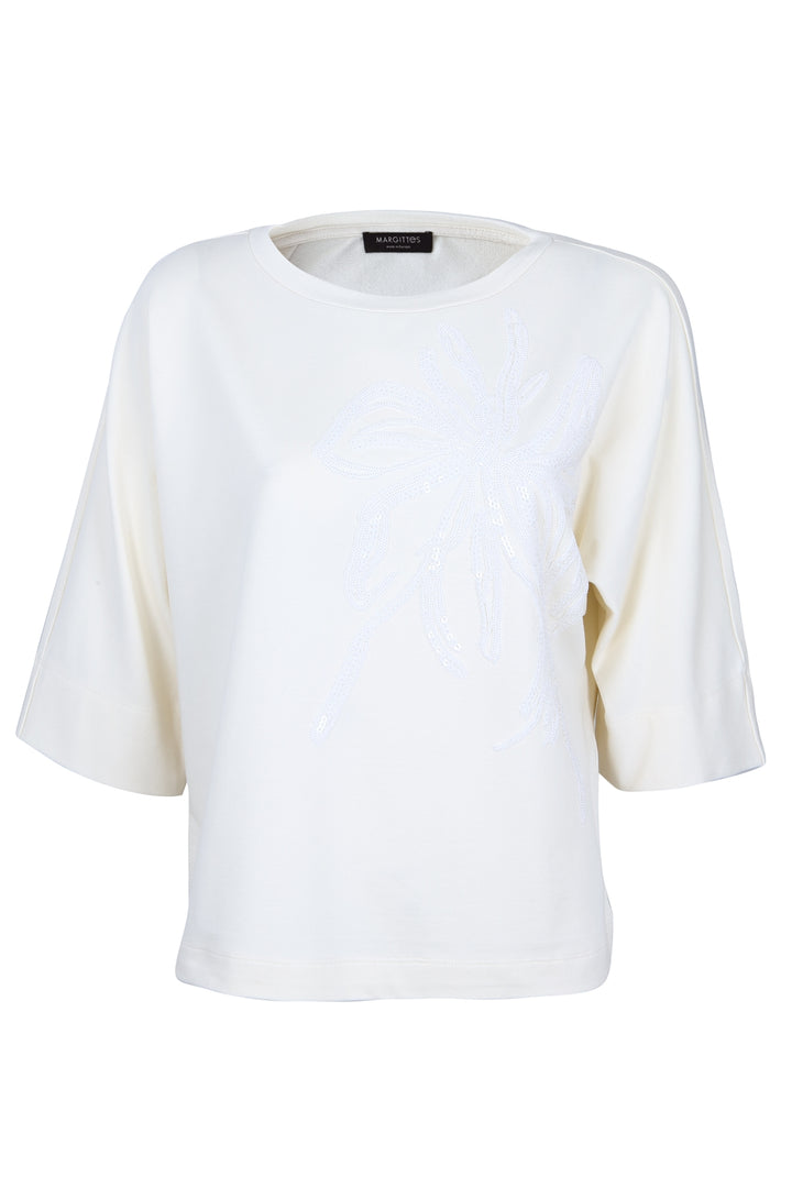 Shirt mit Blumenpailletten