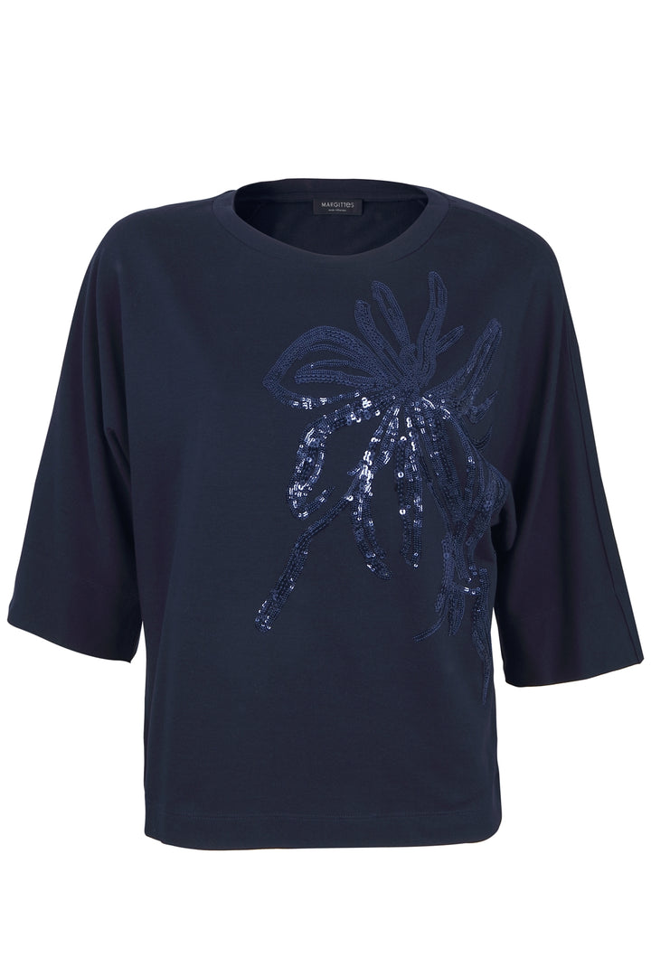Shirt mit Blumenpailletten