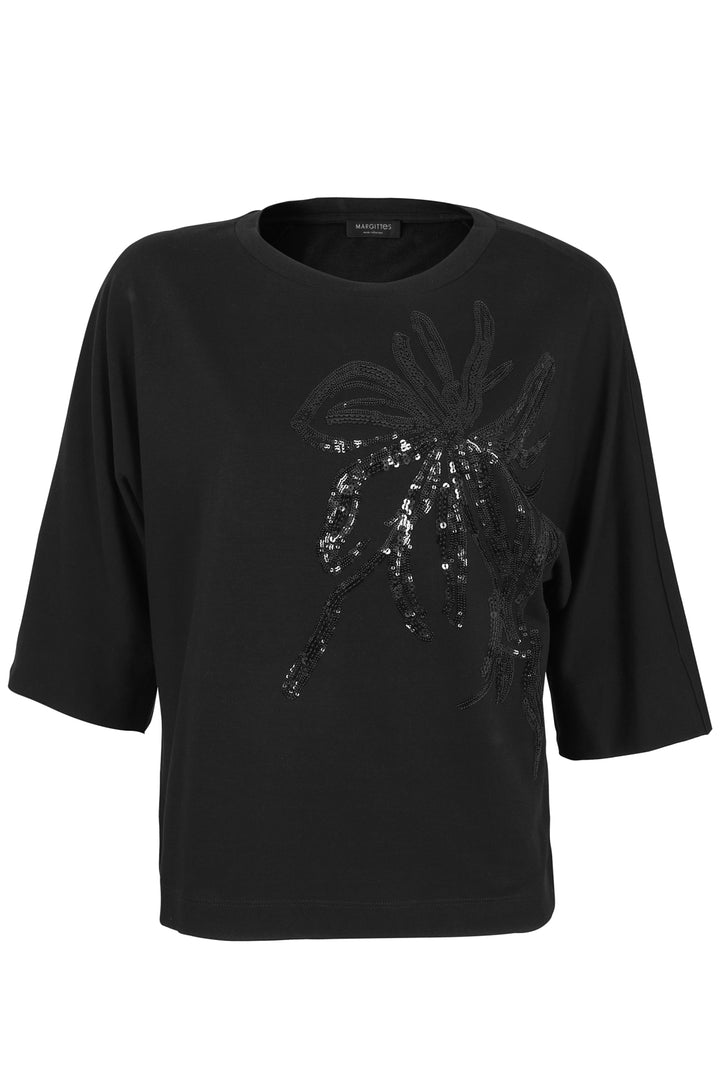 Shirt mit Blumenpailletten