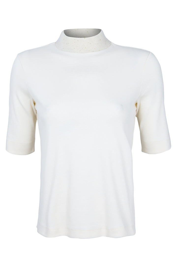 T-Shirt mit Pailletten-Turtleneck