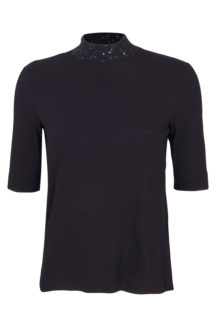 T-Shirt mit Pailletten-Turtleneck