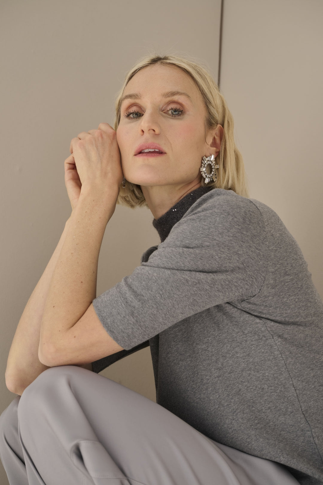 Sequin Turtleneck T-Shirt