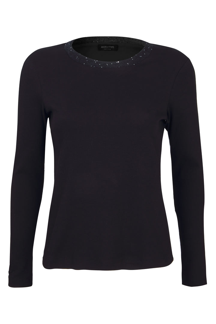 Longsleeve mit Paillettenkragen