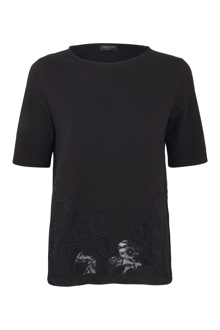 T-Shirt mit Spitzensaum