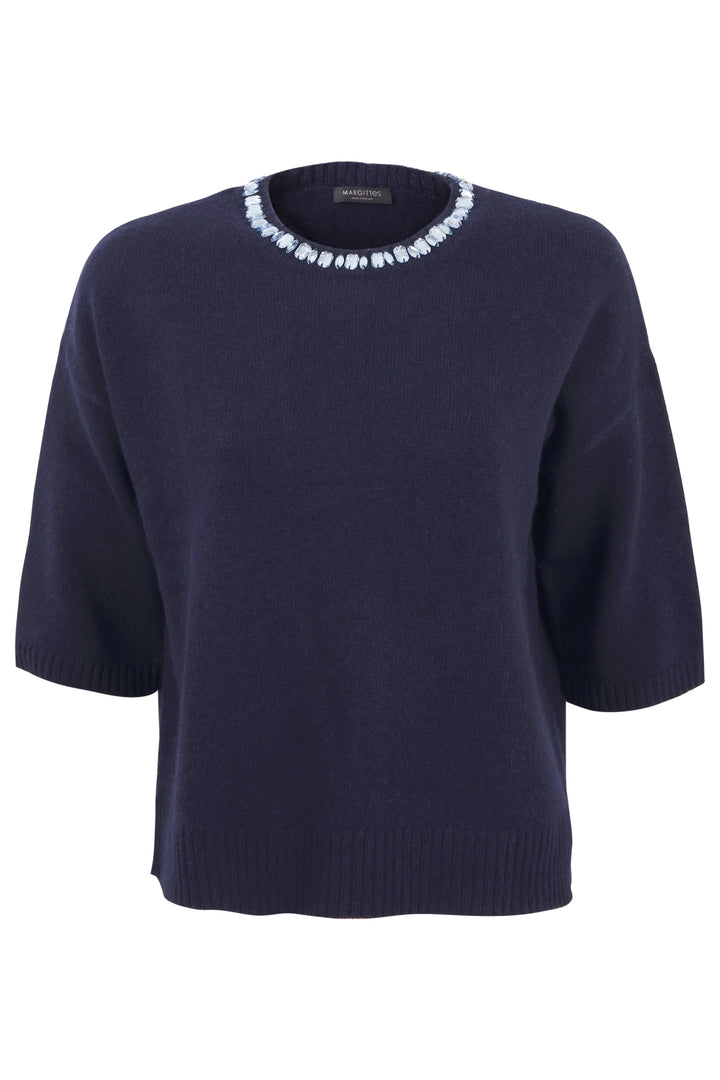 Strick-T-Shirt mit Steinchen