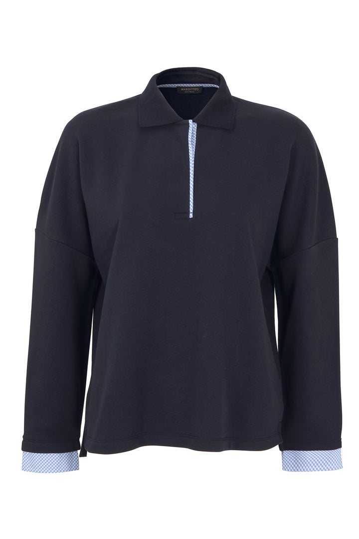 Langarm-Poloshirt im Hemd-Look