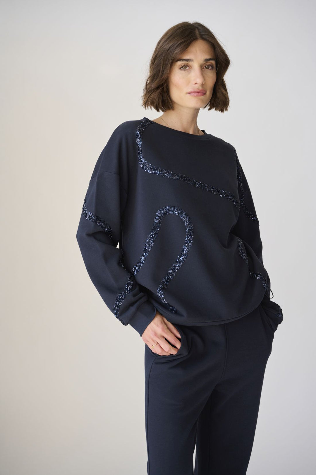 Pailletten-Sweatshirt