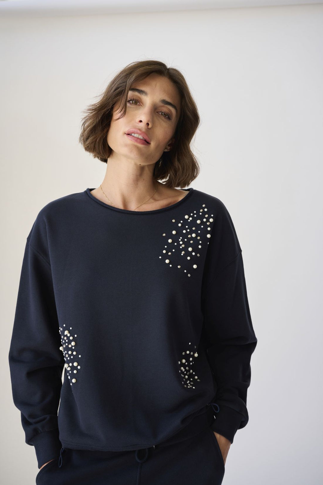 Sweatshirt mit Perlen-Design