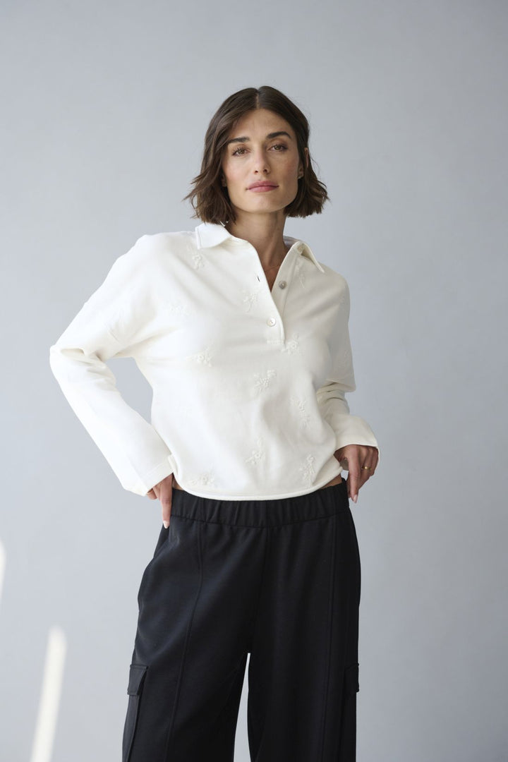 Polo-Sweatshirt mit Knopfleiste