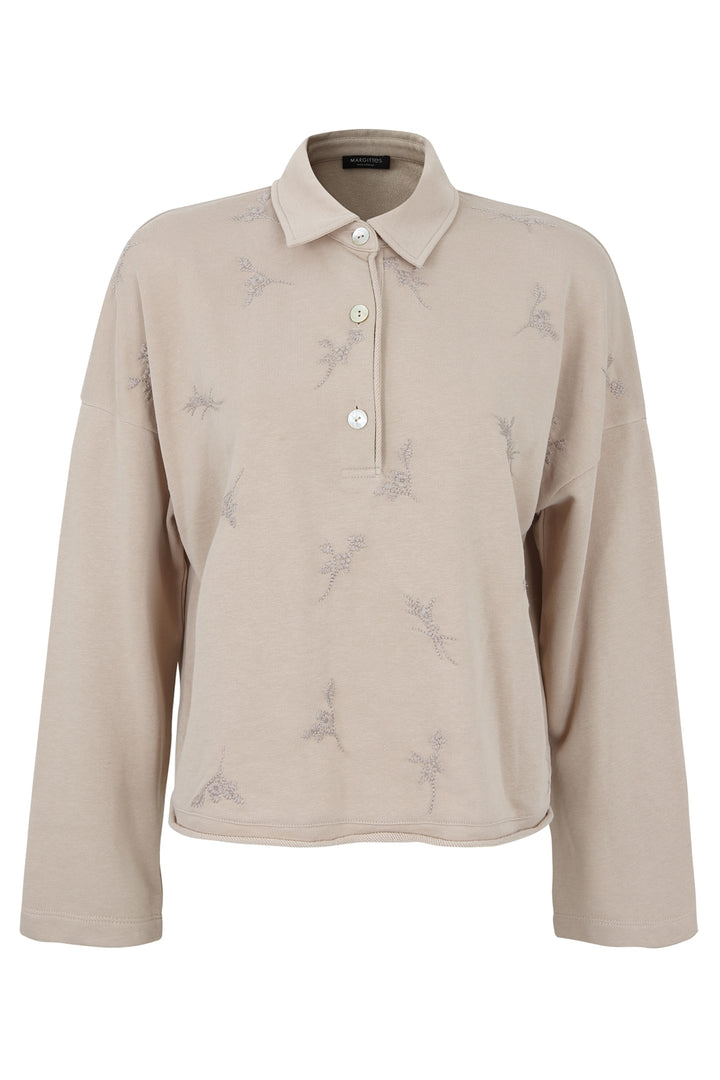 Polo-Sweatshirt mit Knopfleiste