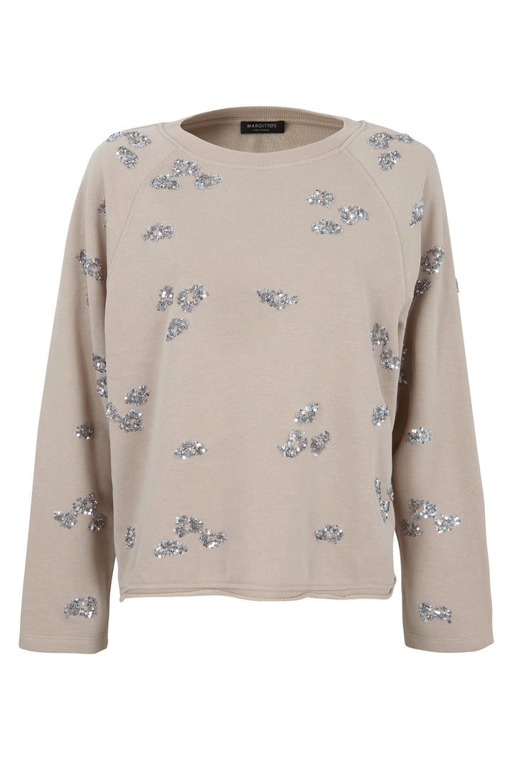 Sweatshirt mit Pailletten-Polkadots
