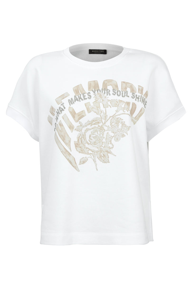 Rosenprint T-Shirt und Strass