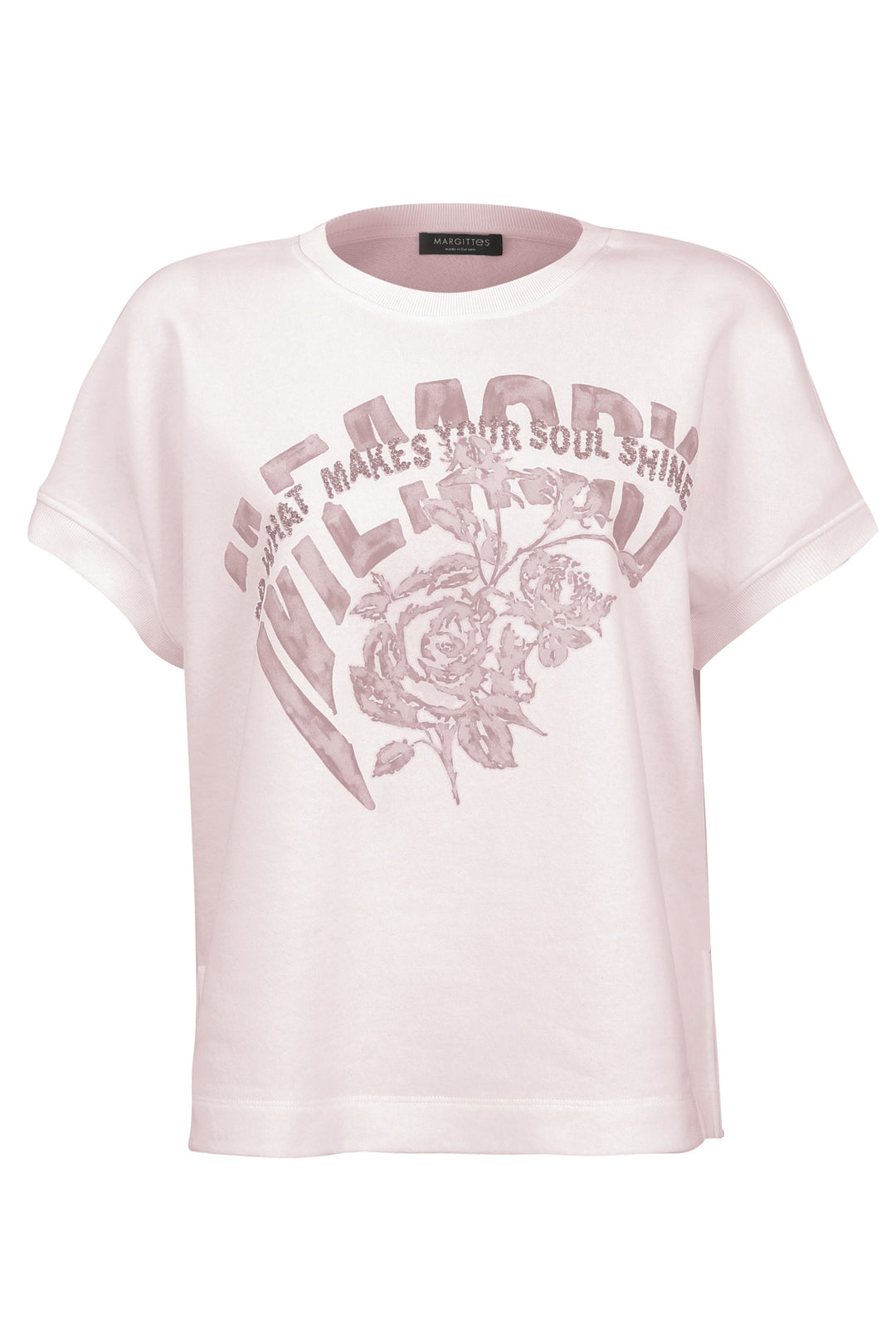 Rosenprint T-Shirt und Strass