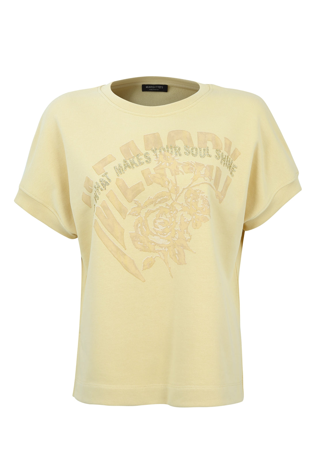 Rosenprint T-Shirt und Strass