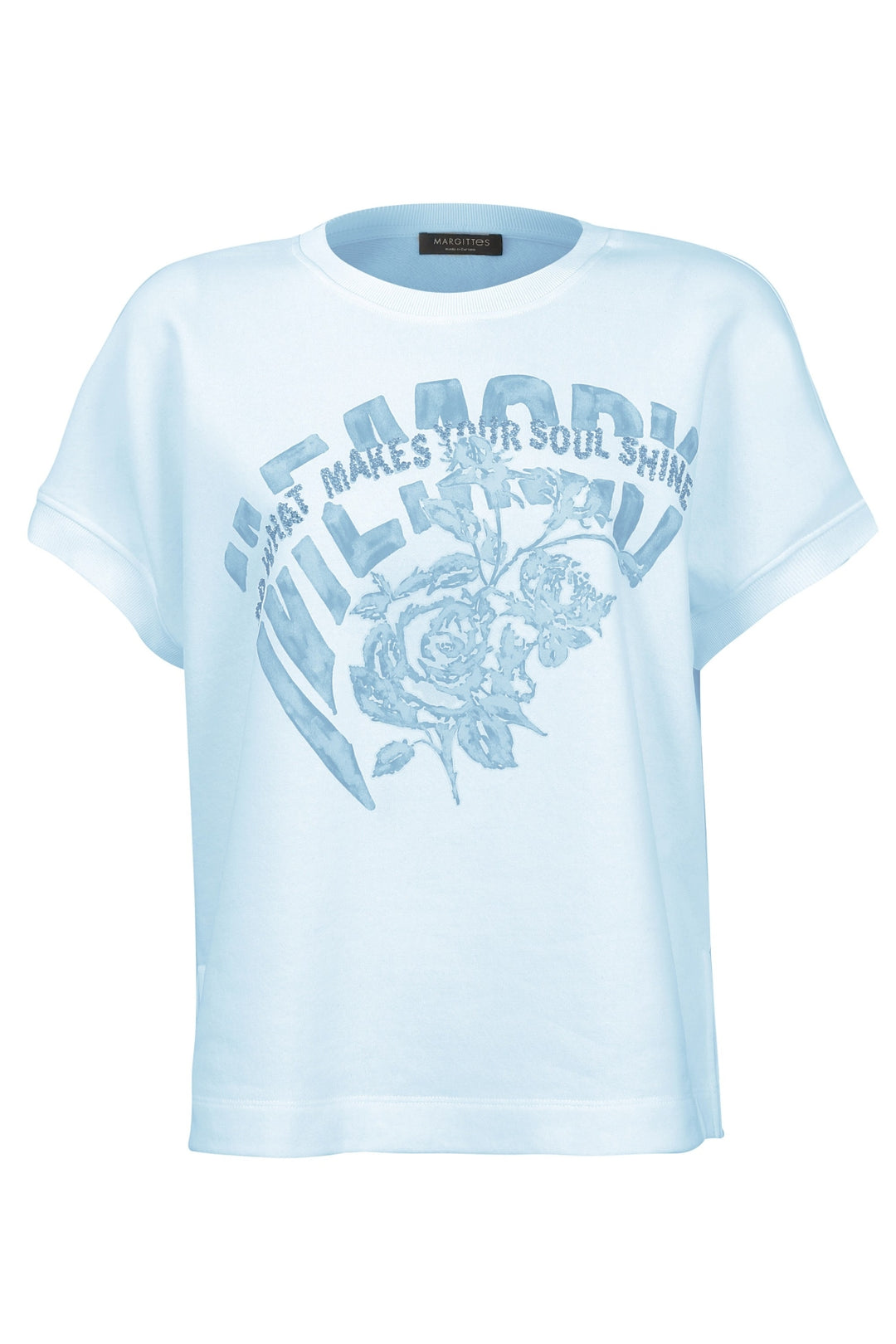 Rosenprint T-Shirt und Strass