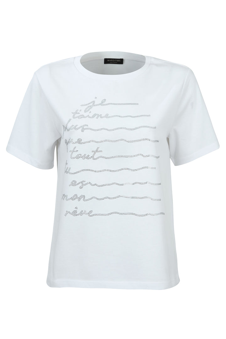 Je T’aime Strass-Schriftzug T-Shirt