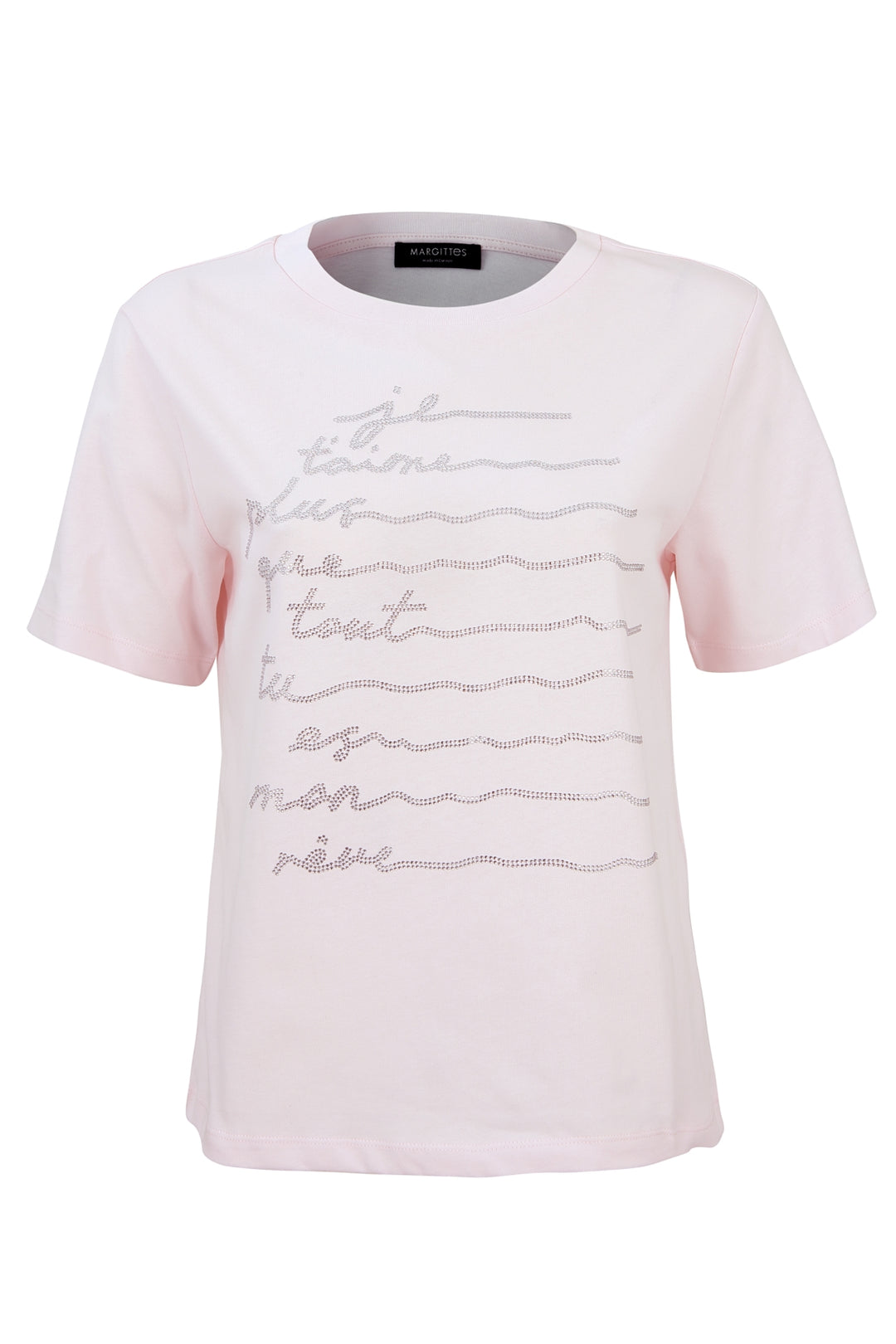 Je T’aime Strass-Schriftzug T-Shirt