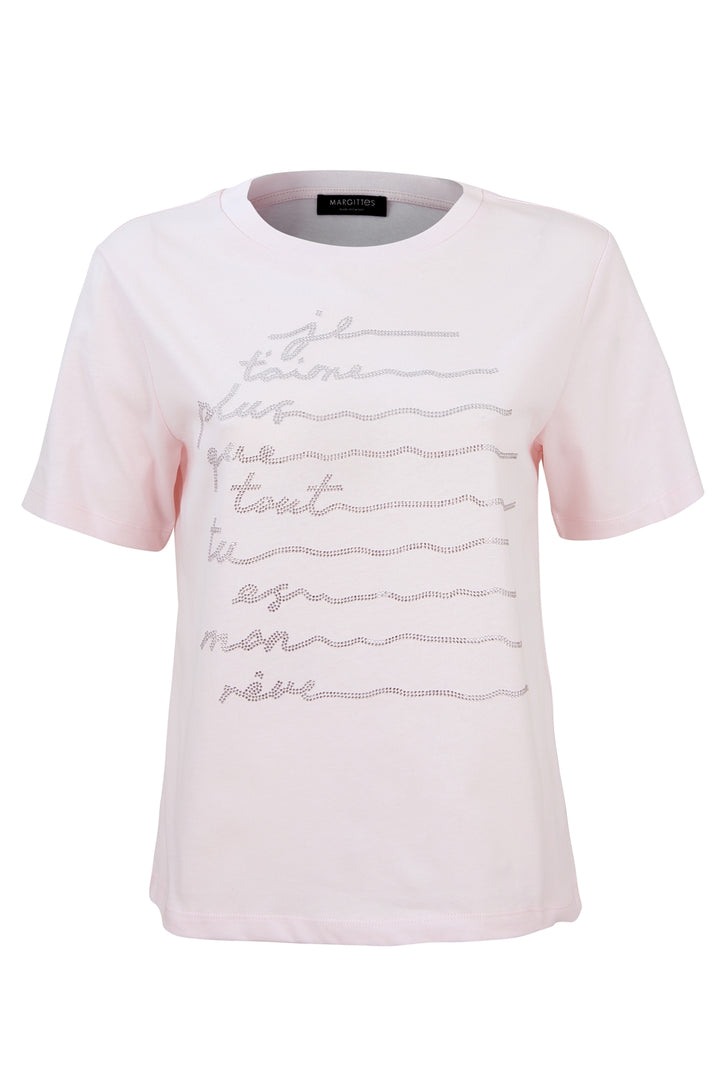 Je T’aime Strass-Schriftzug T-Shirt