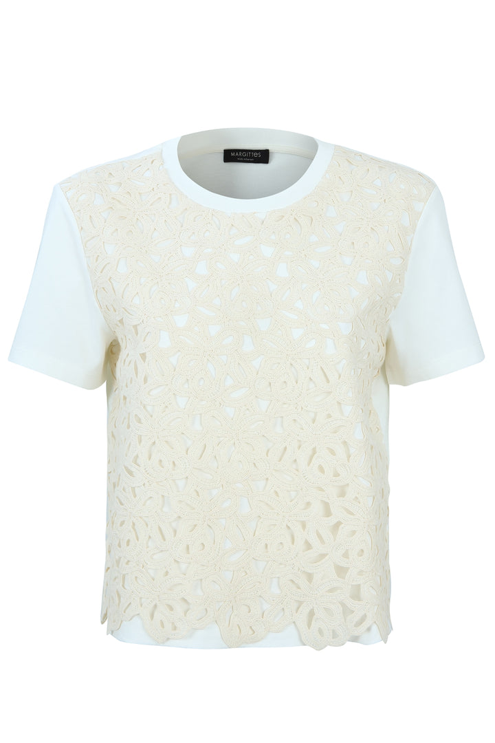 Spitzen Baumwoll-T-Shirt
