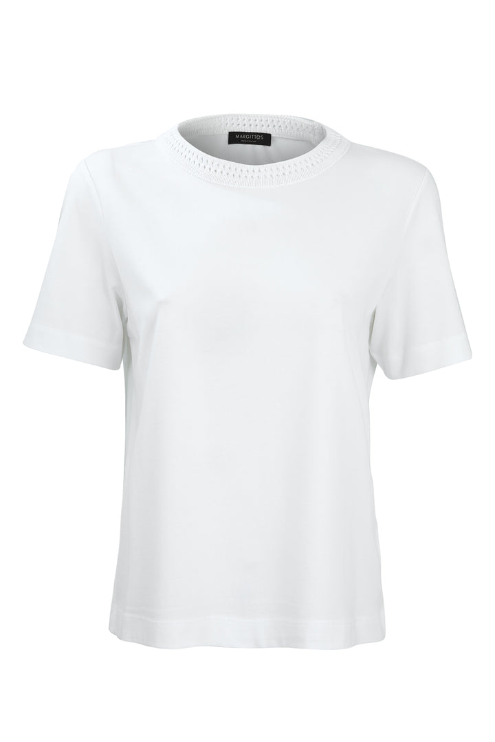 T-Shirt mit Ajourkragen