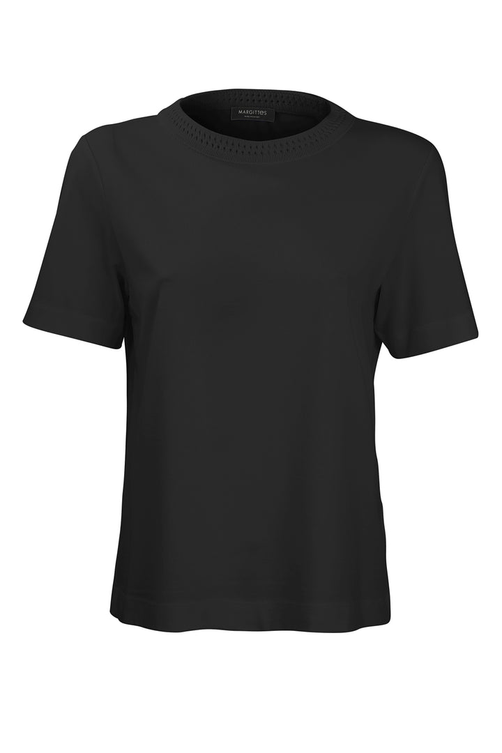 T-Shirt mit Ajourkragen
