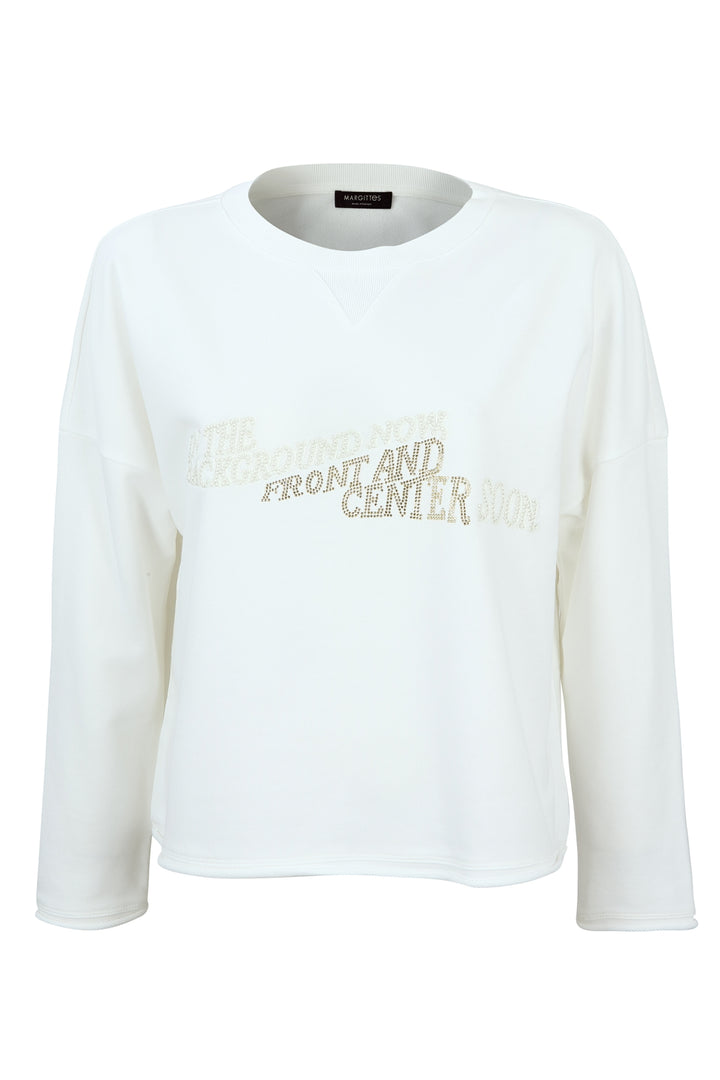 Sweatshirt mit Strass-Schrift