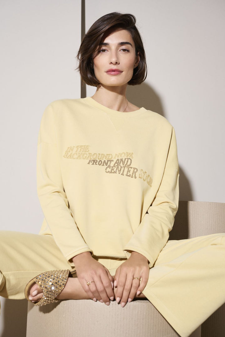 Sweatshirt mit Strass-Schrift