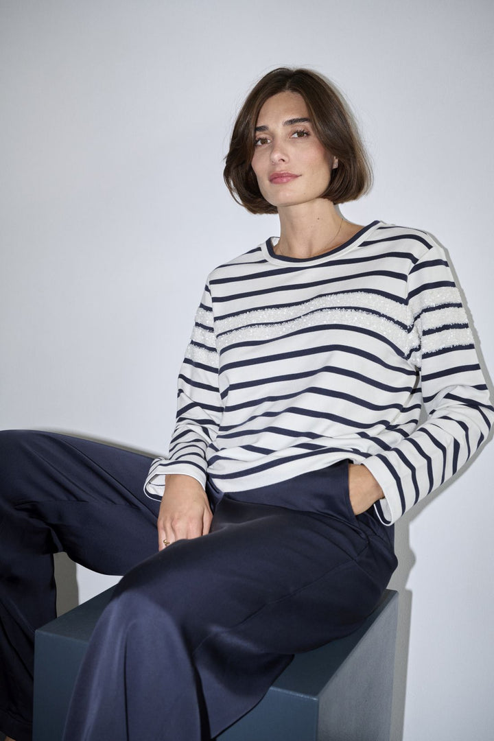 Pailletten Ringel Sweatshirt