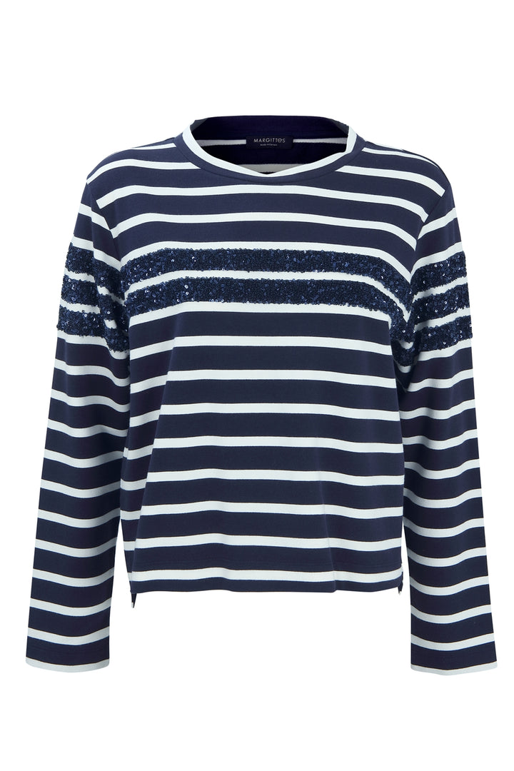 Pailletten Ringel Sweatshirt