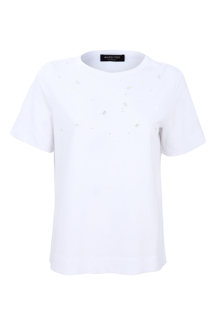 Baumwoll-T-Shirt mit Steinchen