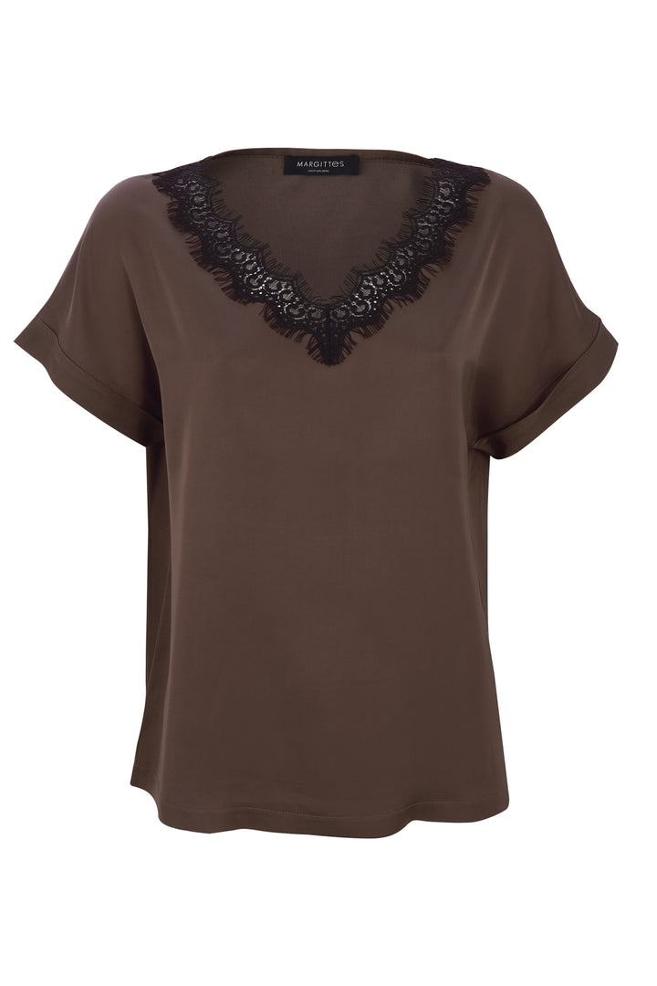 Edles Spitzenkragen T-Shirt