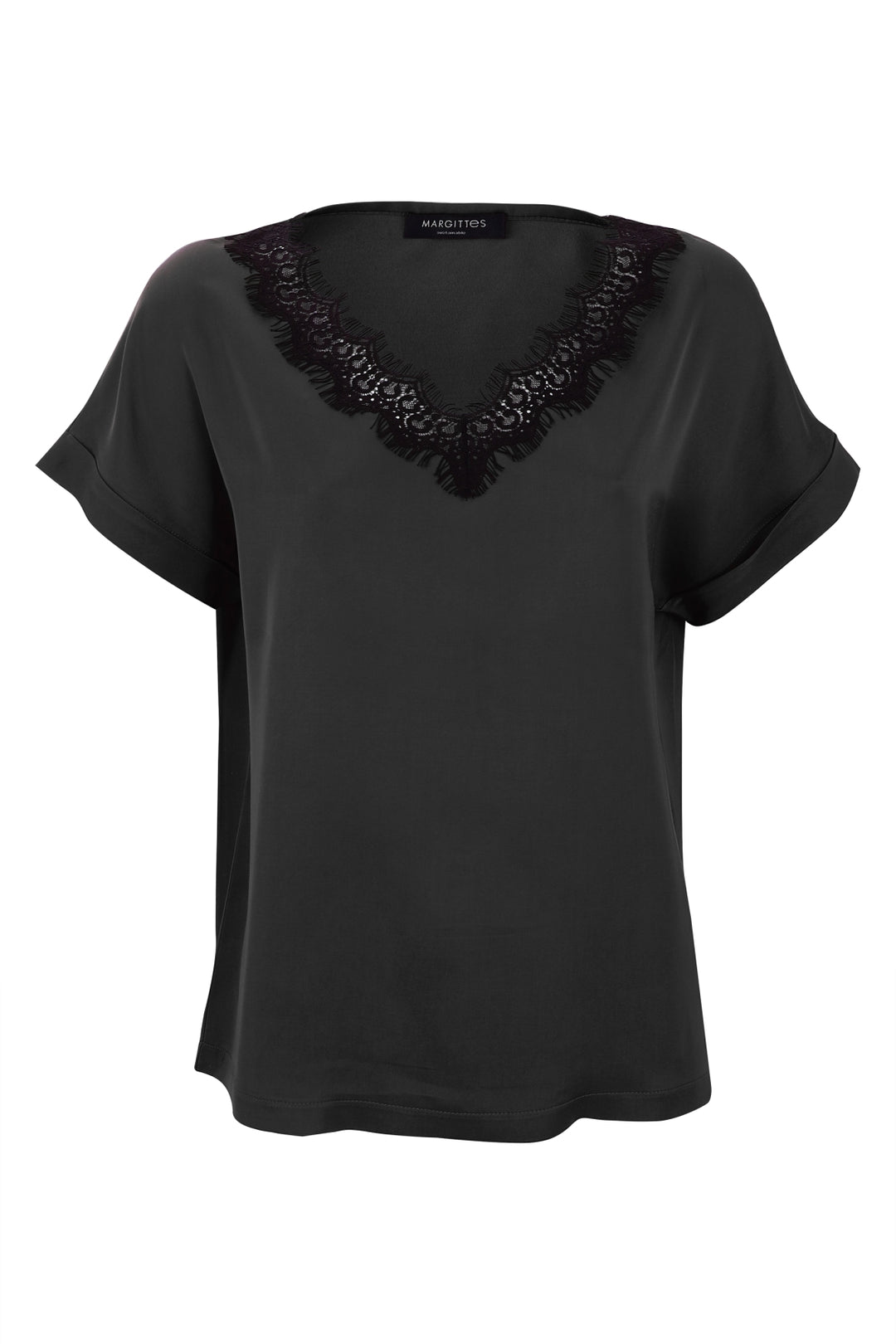 Edles Spitzenkragen T-Shirt