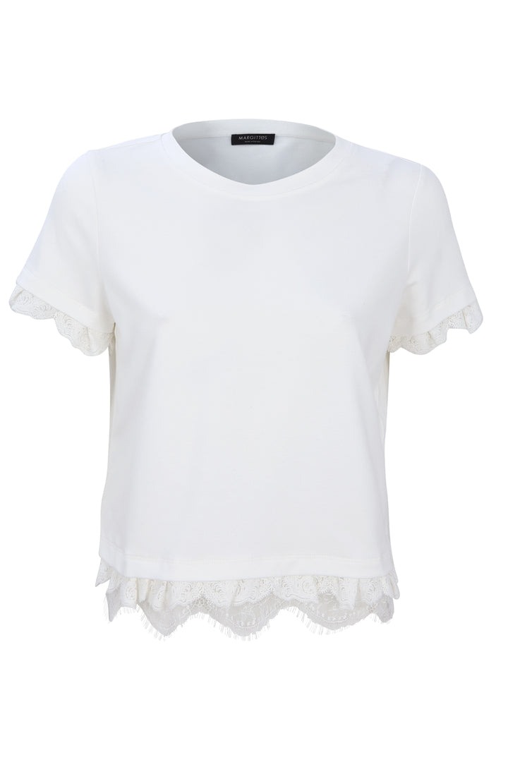 Kurzes Spitzen T-Shirt