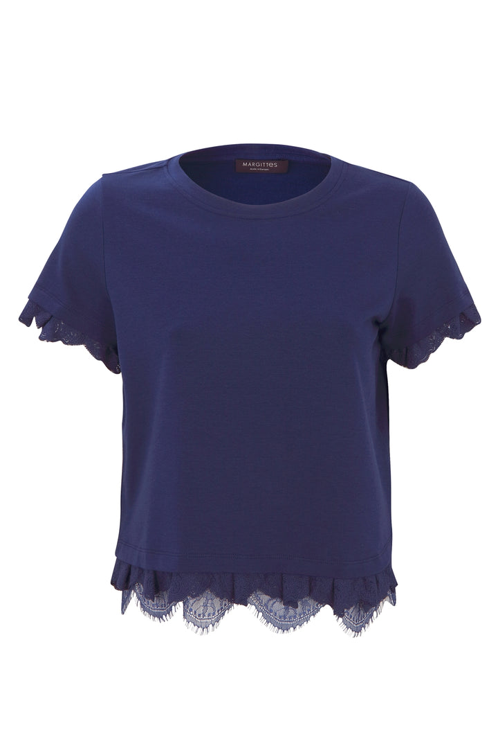 Kurzes Spitzen T-Shirt