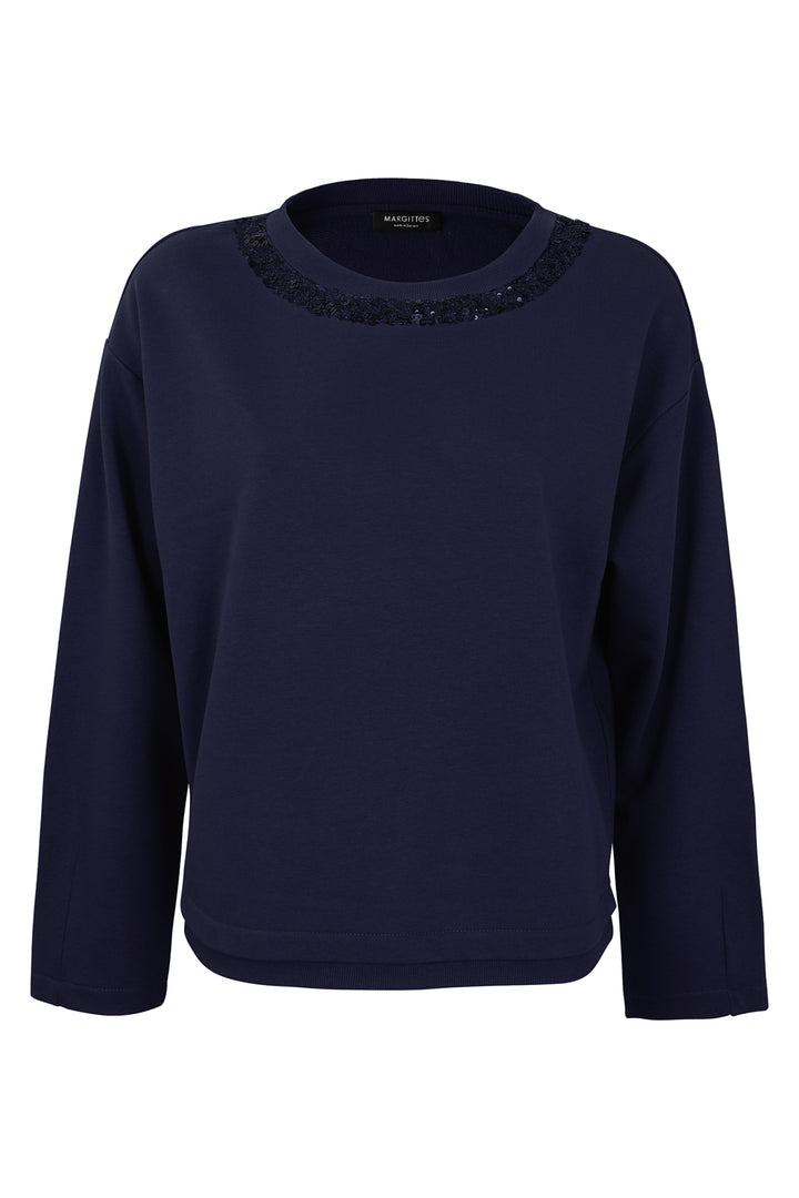 Sweatshirt mit modernem Paillettenkra­gen