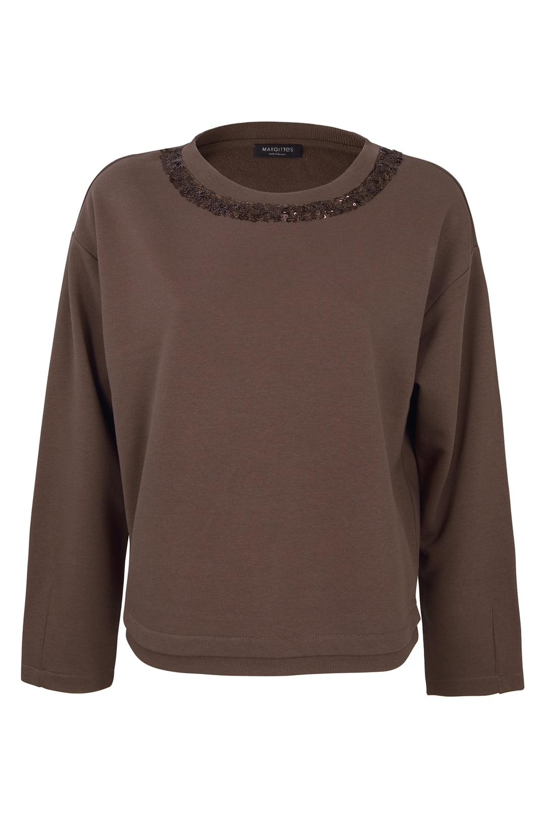 Sweatshirt mit modernem Paillettenkra­gen