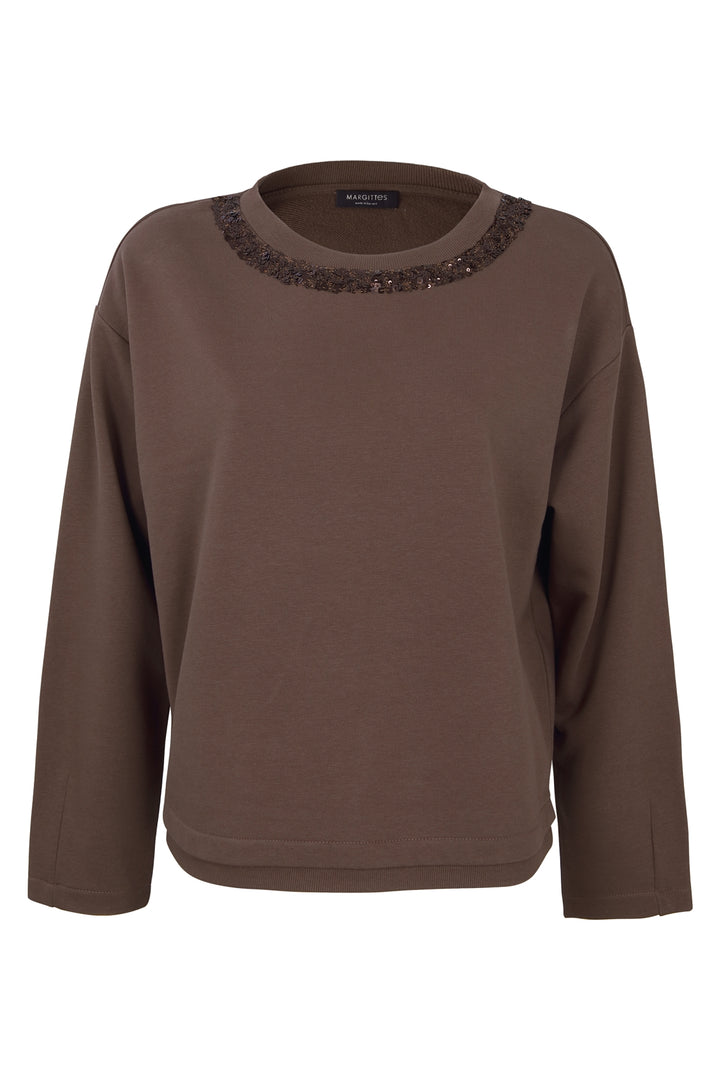 Sweatshirt mit modernem Paillettenkra­gen