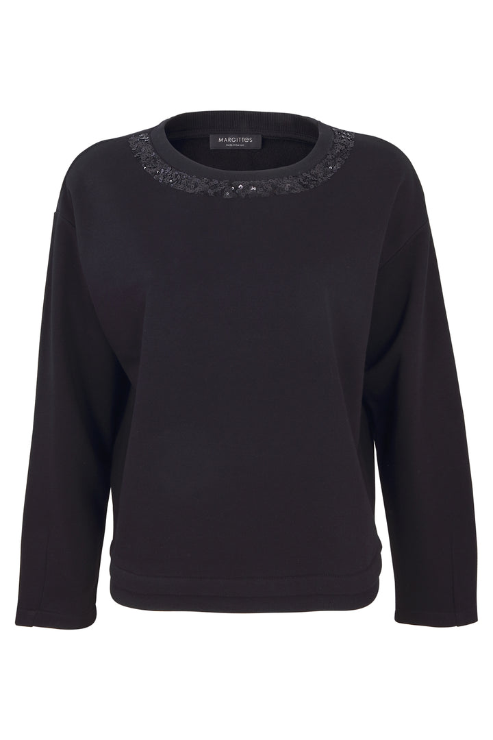 Sweatshirt mit modernem Paillettenkra­gen