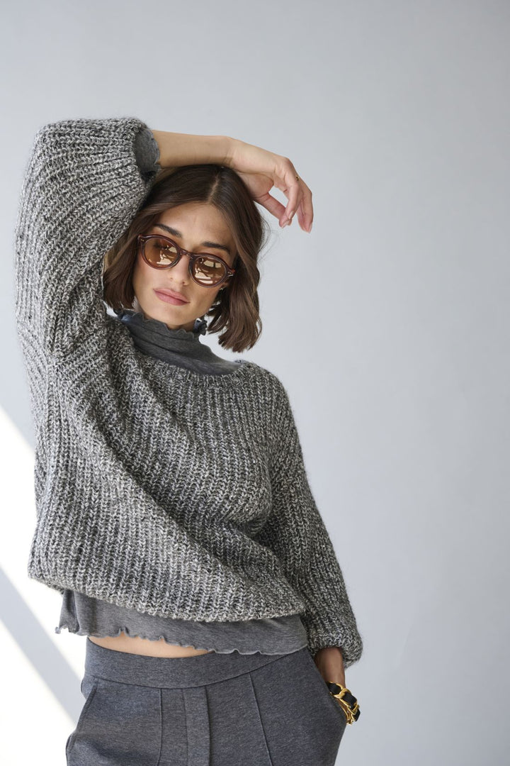 Gestrickter Boatneck Pullover