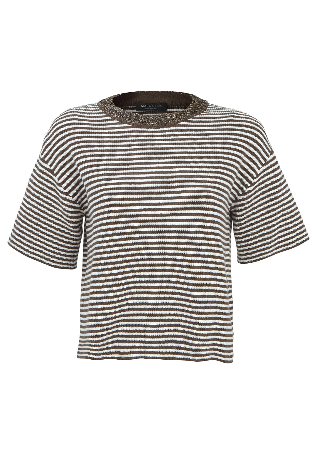 Paillettenkragen Streifen Shirt