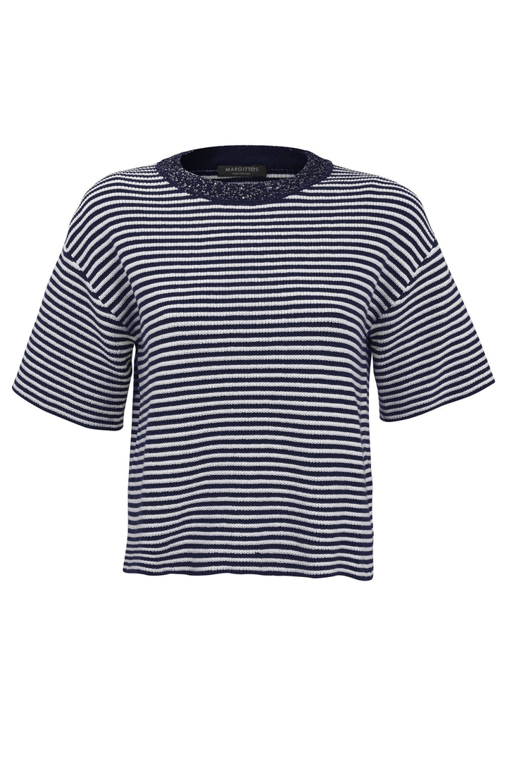 Paillettenkragen Streifen Shirt