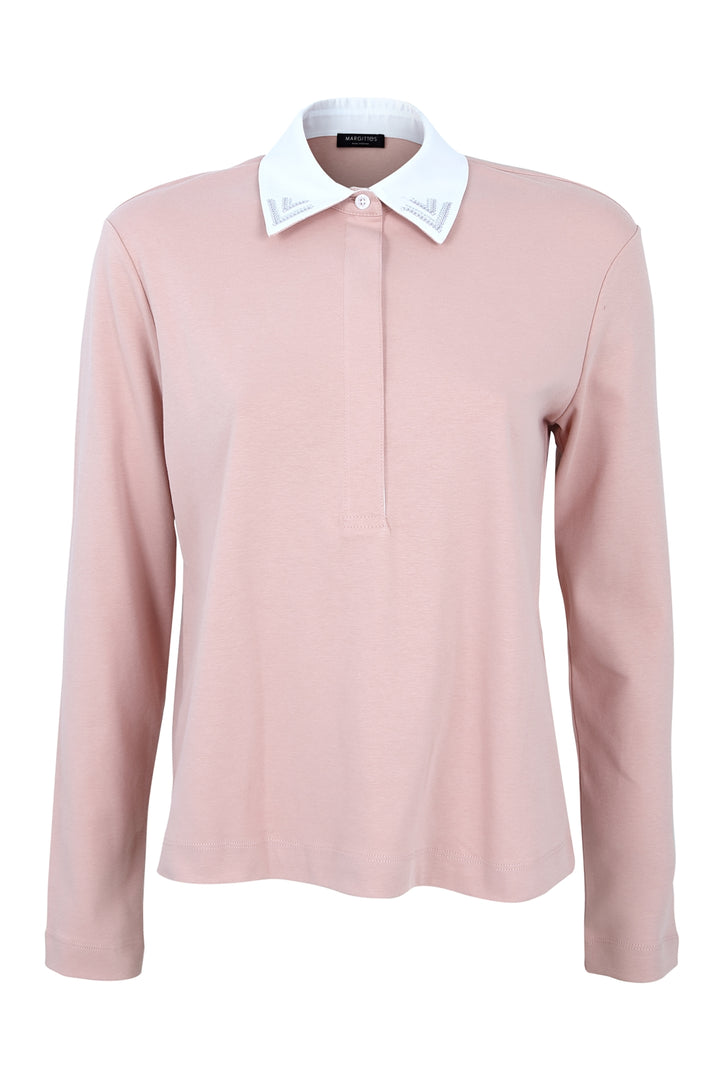 Longsleeve-Polo mit Kragendetail