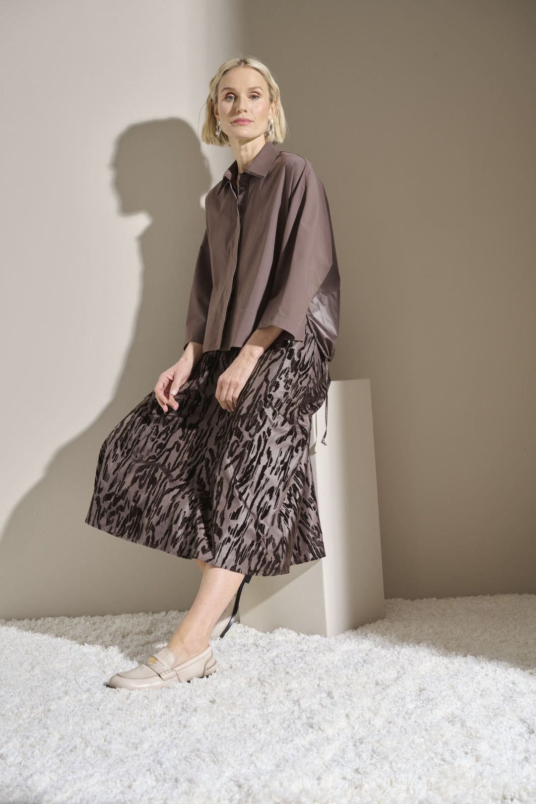 Collared Drawstring Blouse