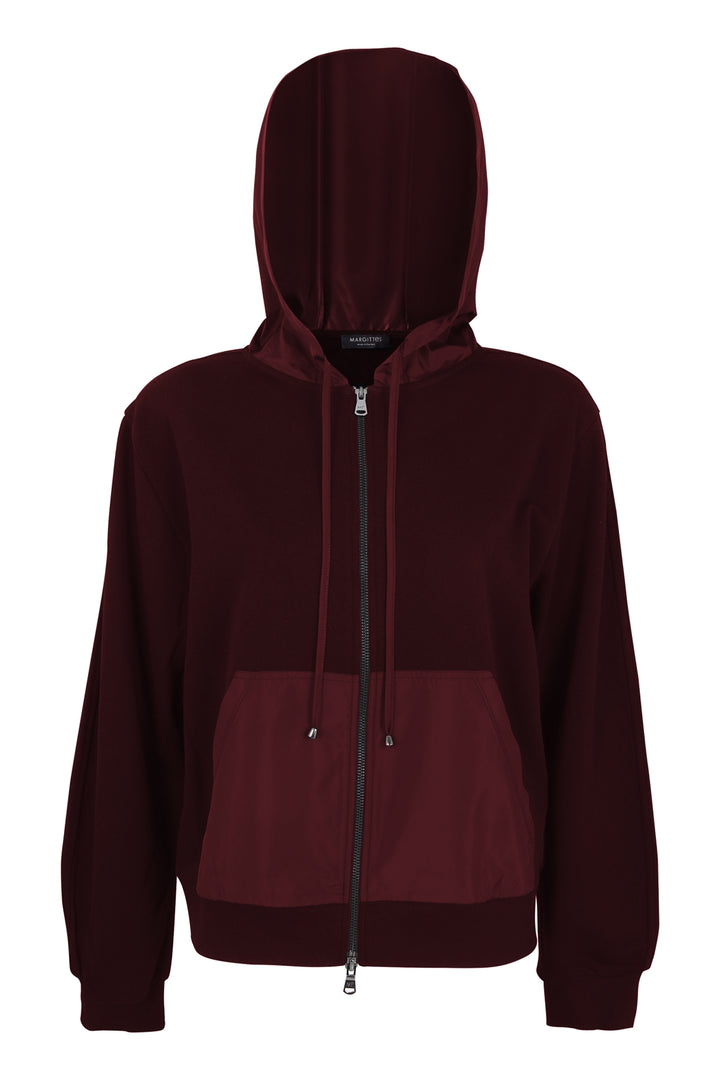 Baumwoll-Sweatshirtjacke mit Kapuze