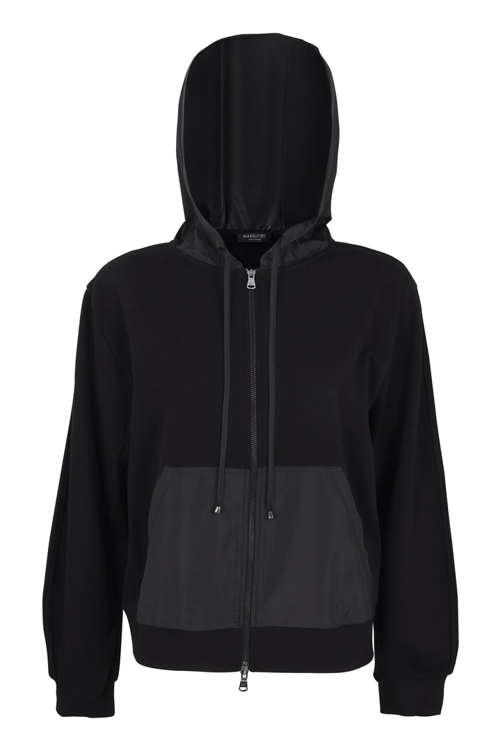 Baumwoll-Sweatshirtjacke mit Kapuze