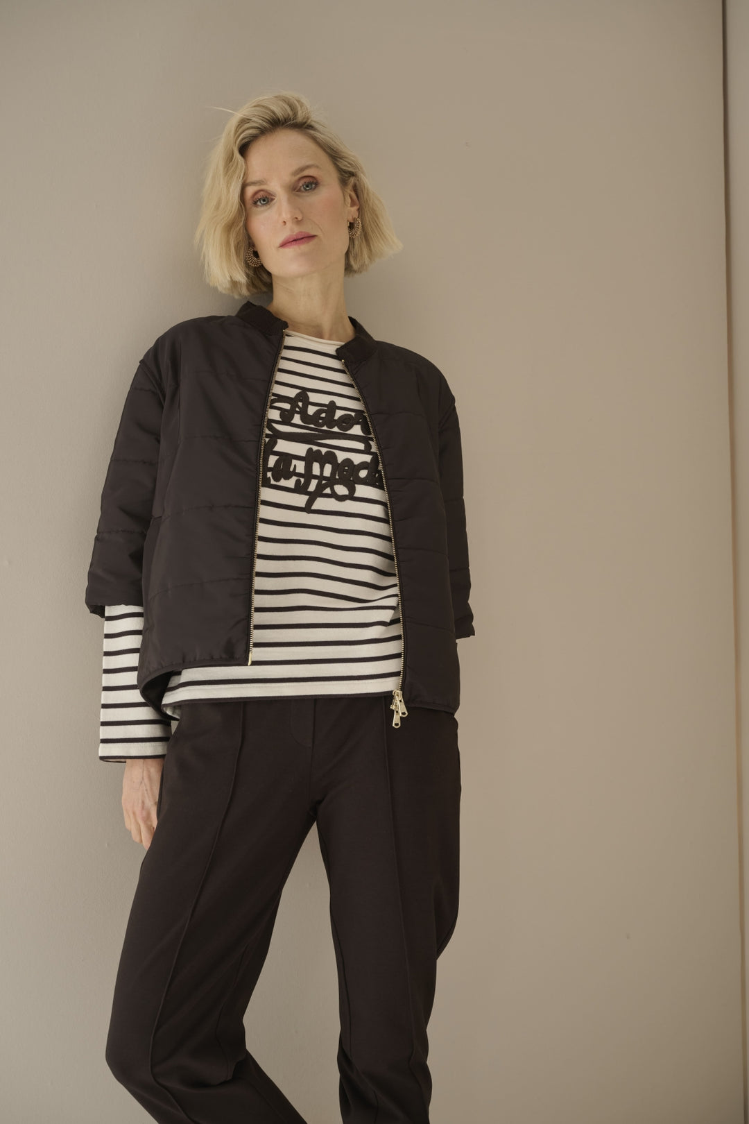 Steppjacke mit 3/4-Ärmeln