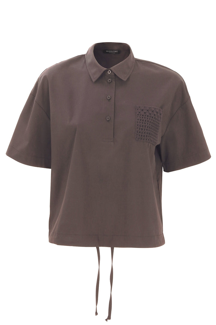 Bluse mit gestickter Tasche