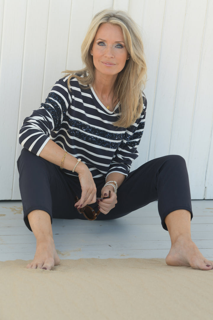 Pailletten Ringel Sweatshirt